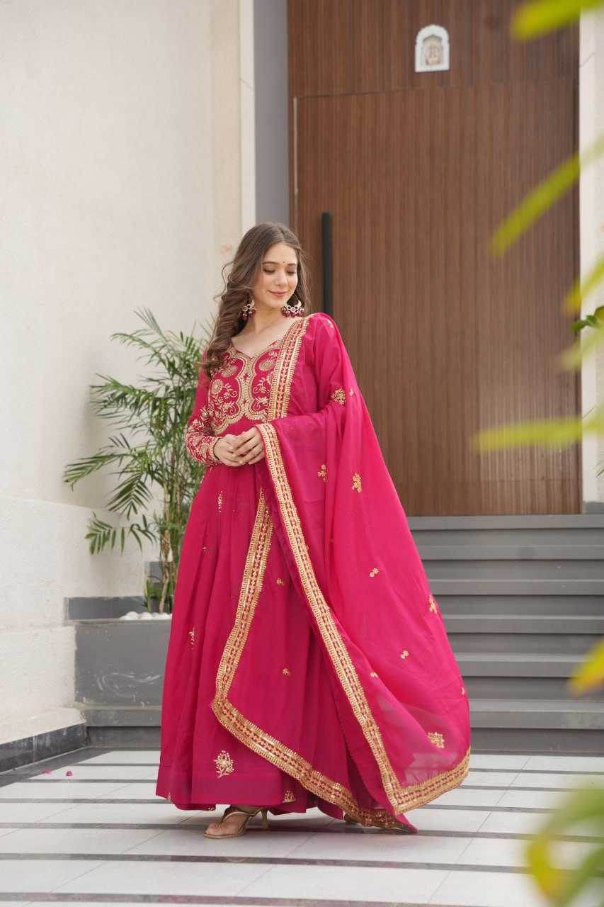Georgette Designer Gown With Dupatta - MYLUXURY LANE ENTERPRISE